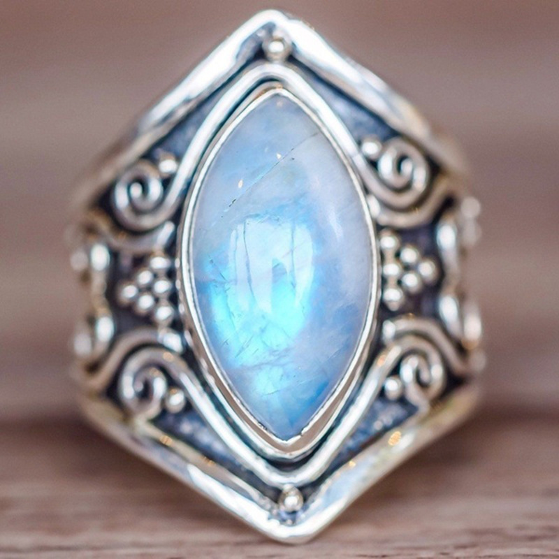 Geometric Zircon Ring - Elegant White Alloy, Size 6-10