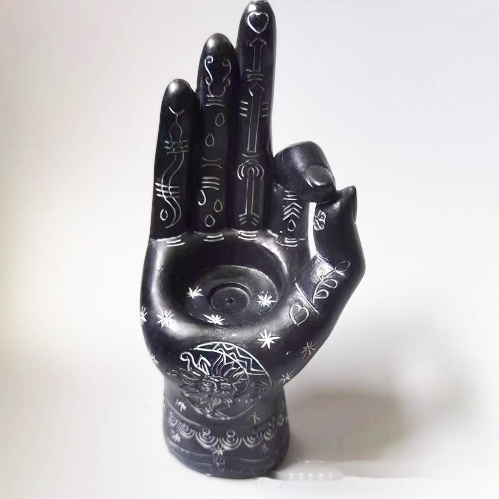 Handmade Resin Candlestick Holder with Sun and Moon Design