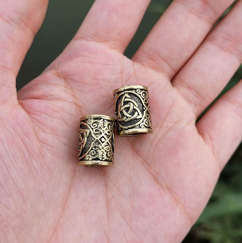 Antique Silver & Bronze Alloy Loose Beads - 1.5cm x 1.2cm