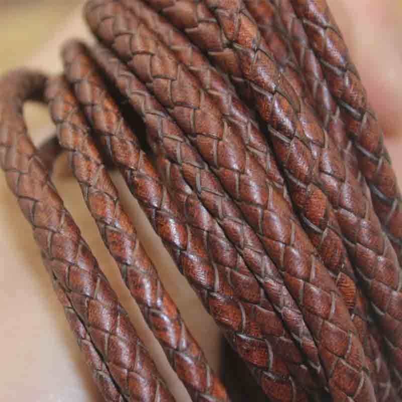 vintage braided cowhide rope