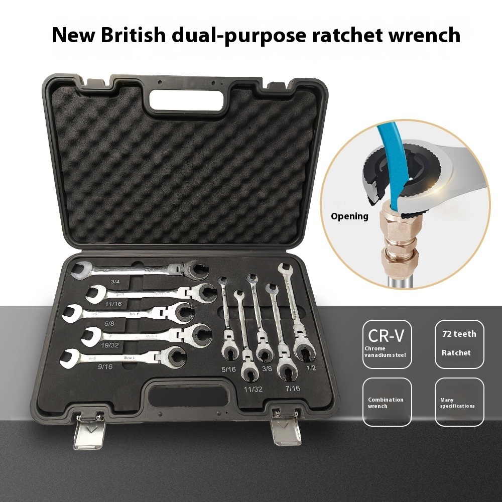 Versatile Ratchet Wrench Set - 6 to 10 Fixed & Activity Styles