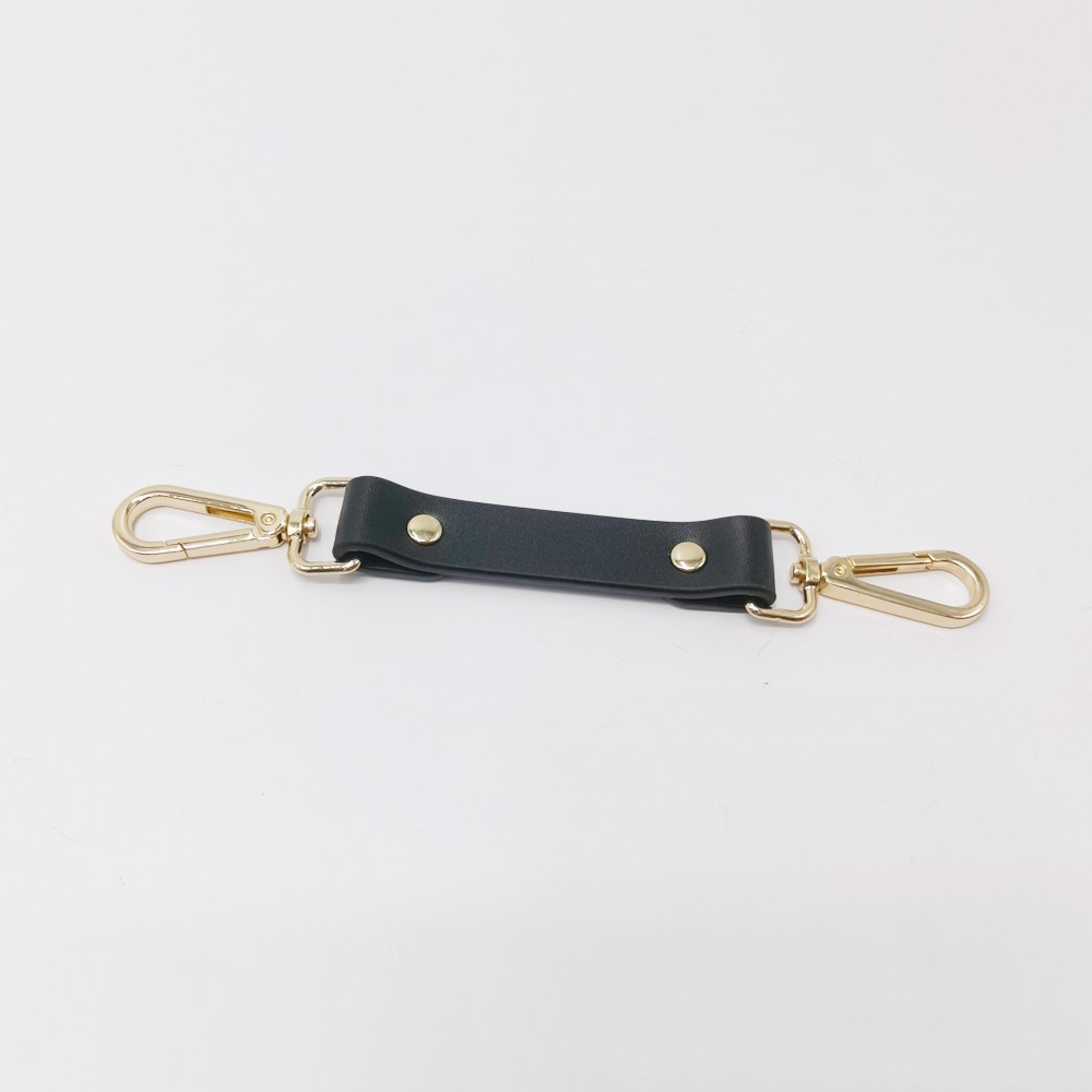 Black Cowhide Leather Ankle Cuffs with Alloy Buckles and Chains - Image 5