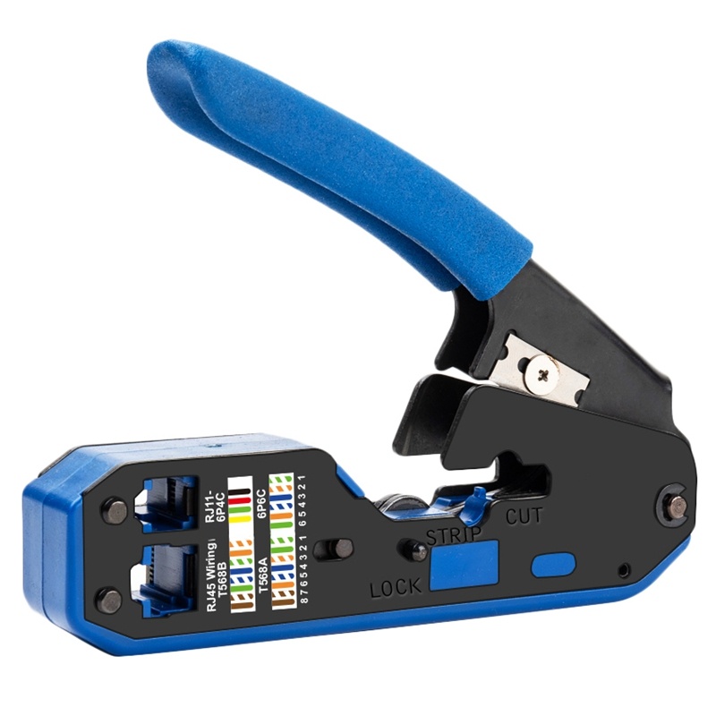 RJ45 Crimper & Stripper Tool for Cat5e, Cat6, RJ11, RJ12 Cables