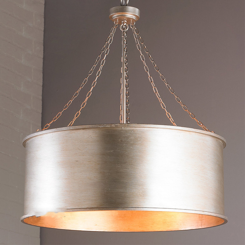 Vintage-Inspired American Retro Iron Lamp - Yellow & Silver