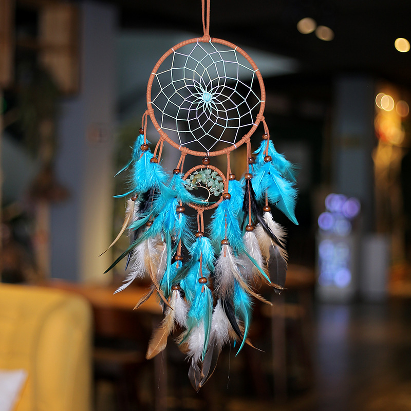Handmade Classical Dream Catcher with Feather and Beads, 60CM Long