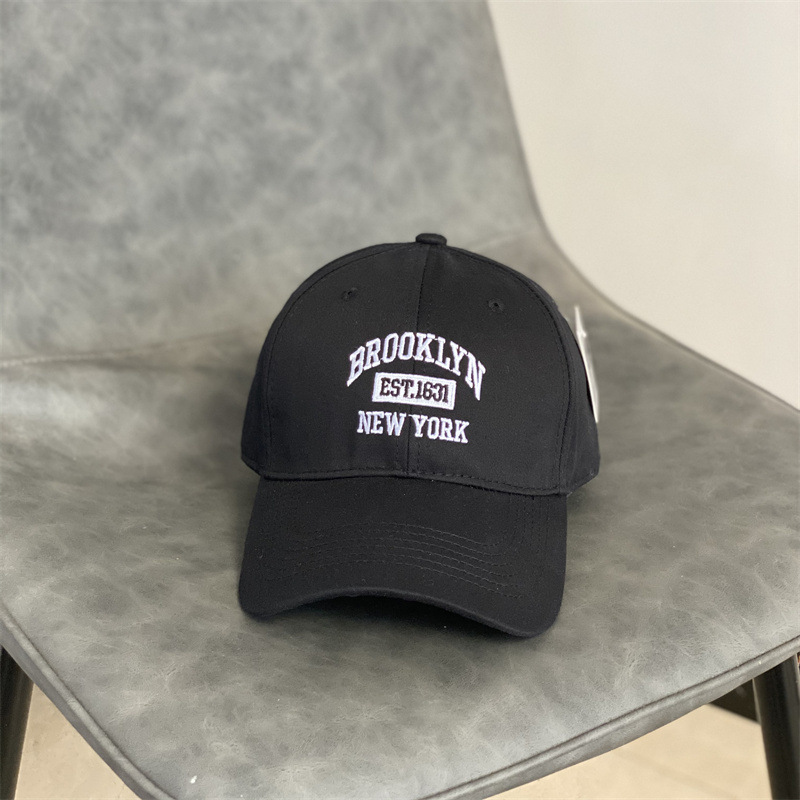 Korean Cotton Baseball Cap - Round Top, Short Brim, Multiple Colors