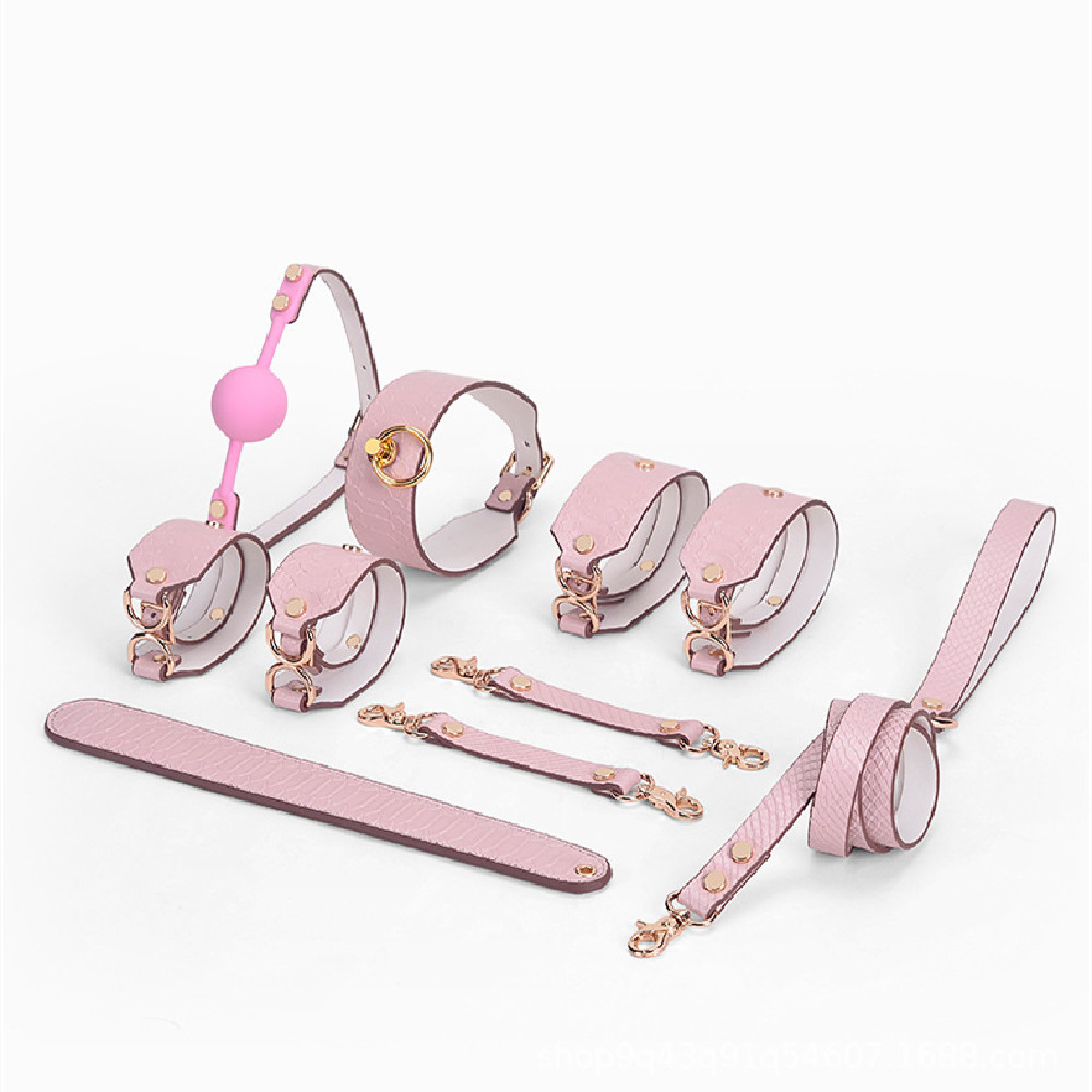 Adjustable BDSM Restraint Set: Handcuffs, Collar & Mouth Ball