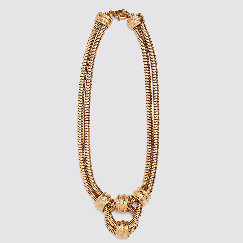 U-Shaped Multi-Layer Women's Pendant with Water Wave Chain