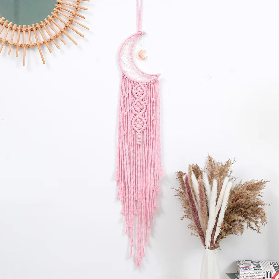 Hand-Woven Nordic Moon Tapestry in Various Colors - 20x90 cm