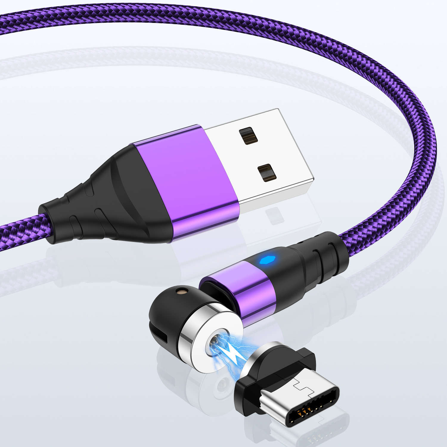 Magnetic 540° Diamond Lamp Data Cable for iOS/Android - 2.4A