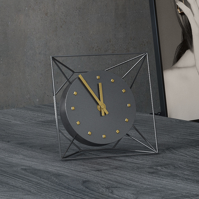 Elegant Black and Gold Solar Sweep Clock - 15.5cm x 5.5cm