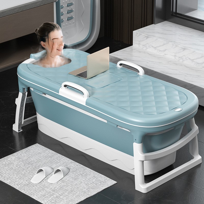 Folding Plastic Bath Tub with Massage Wheel - Pink & Blue Options