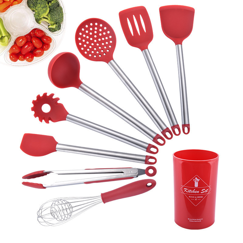 Versatile Stainless Steel & Silicone Spoon and Shovel Kitchen Set