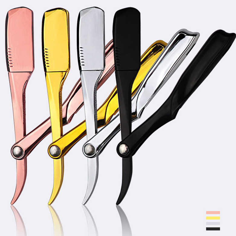 Folding Razor Holder in Black, Gold, Silver & Rose Gold - Compact Design