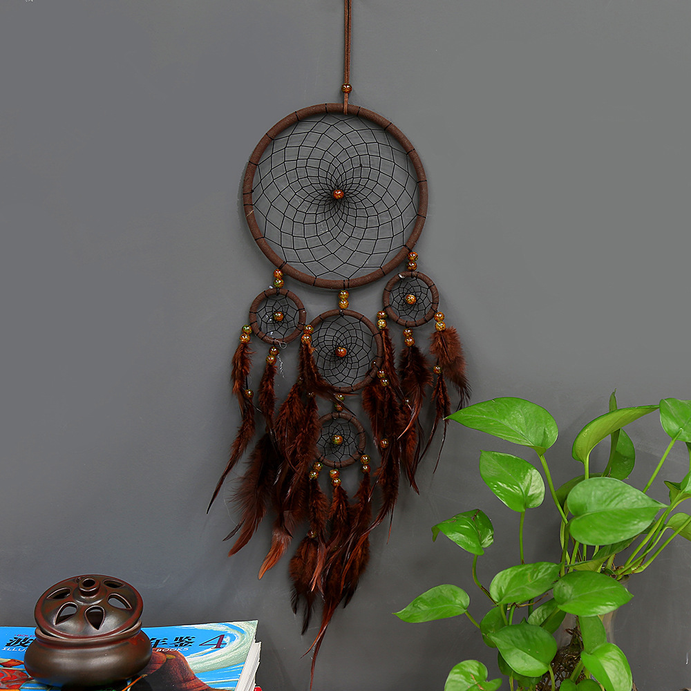 Dark Coffee Indian Style Resin Hanging Decoration - 16cm