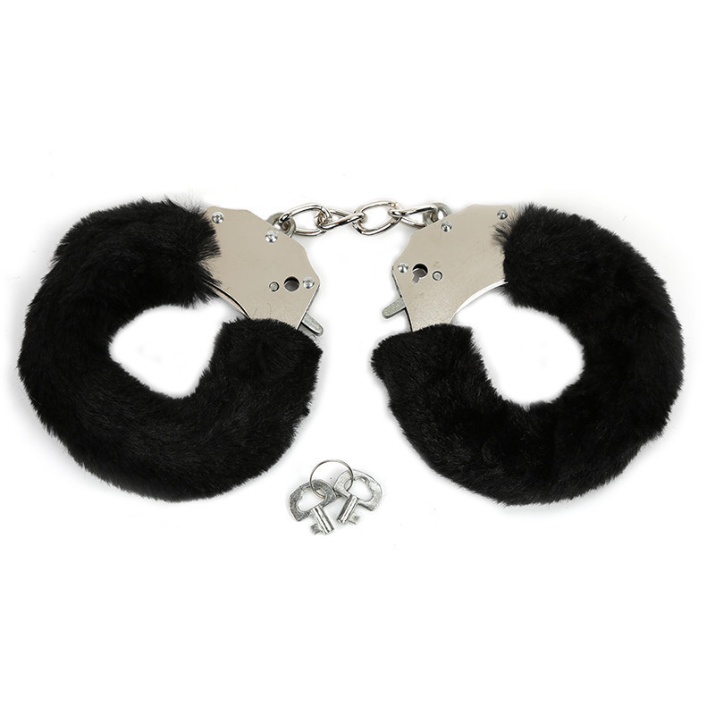 Plush Cuffs Set: Black, Red, Pink, Purple, Rose Red & White Options