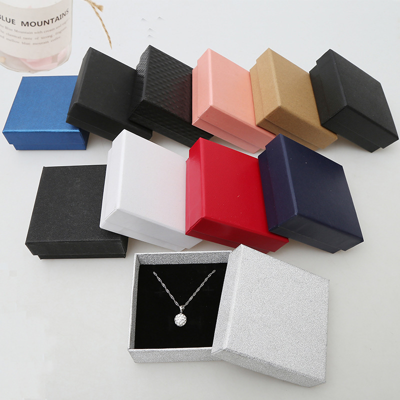 Universal White & Dark Blue Paper/Cardboard Packaging Box - 8.3x8.3x3.5cm
