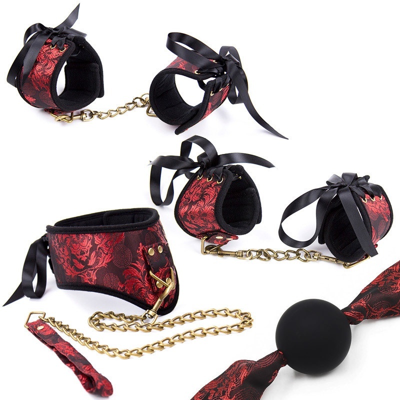 Sensual Polyester BDSM Kit: Whip, Handcuffs, Eye Mask & More