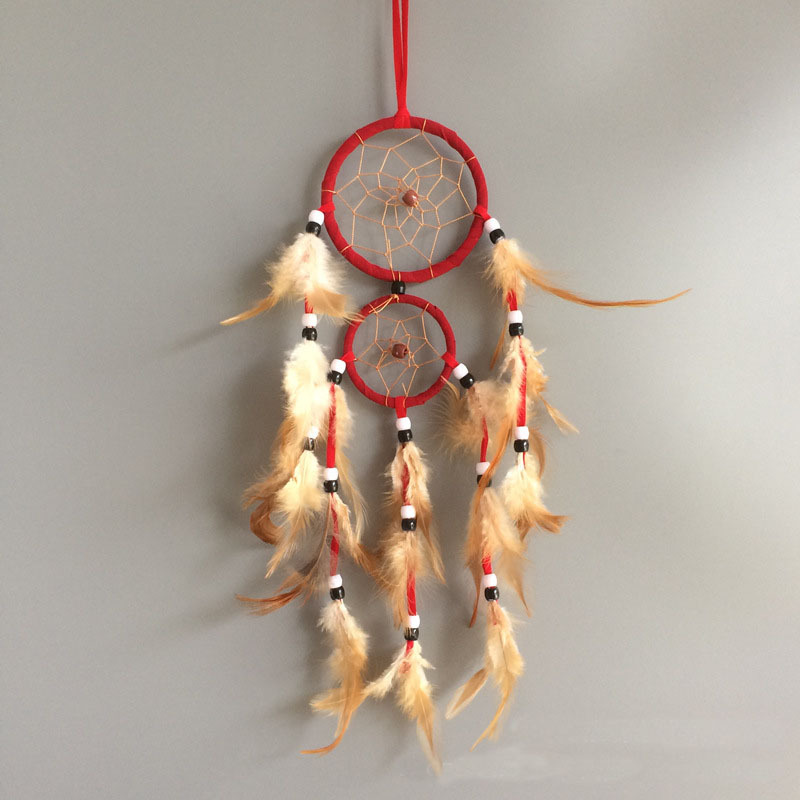 Retro Feather Circle Decor - Organic Material 9cm/6cm Diameter