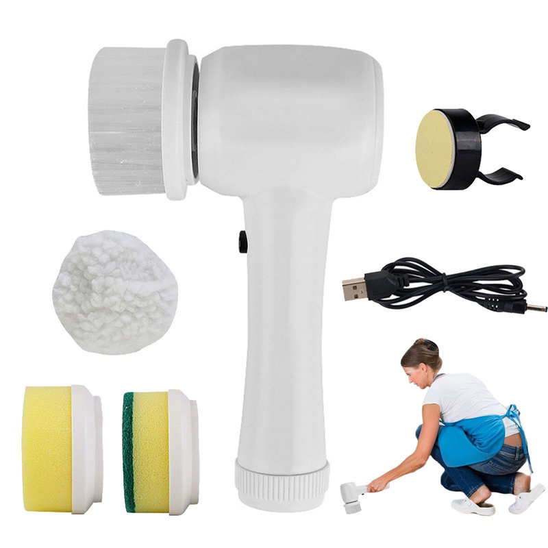 Cordless Electric Spin Scrubber with 4 Brush Heads for Easy Cleaning