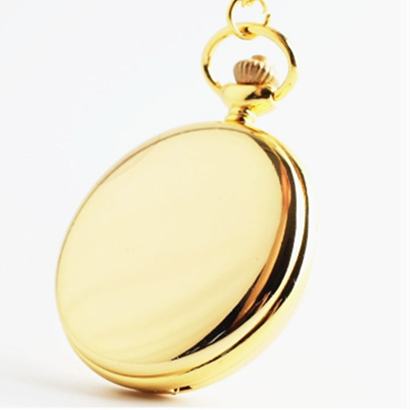 Glossy Vintage Quartz Flip Pocket Watch – Antique Style with Necklace or Waist Chain