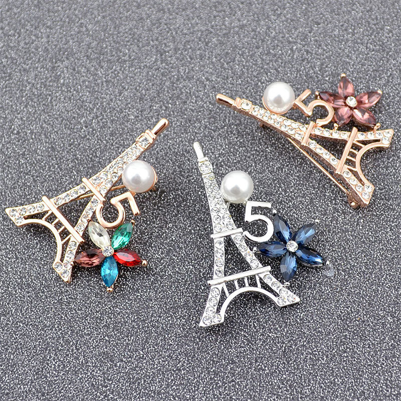 Geometric Rhinestone Brooch - Retro Alloy Decoration in 3 Colors