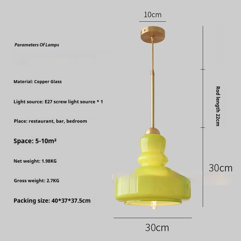 Color Gourd Small Droplight French Bedroom Hotel Bar Decoration Lamps - Image 4