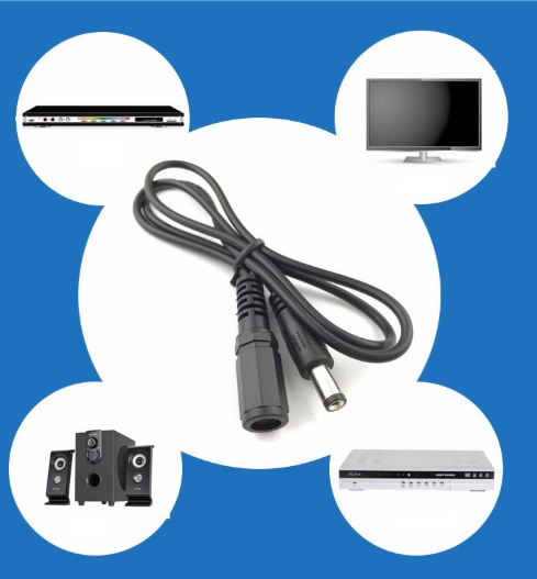 12V DC Power Cable 1.5m - 5.5mm Male to Female Connector, 3A