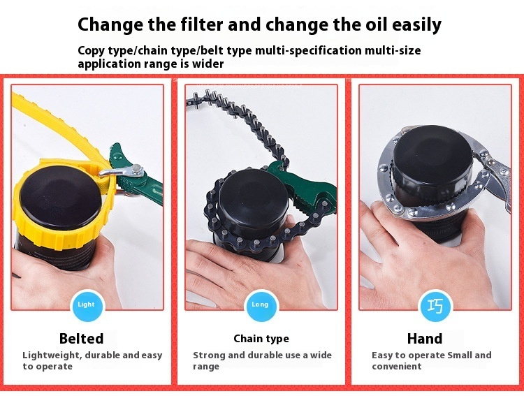 12-Inch High Carbon Steel Chain Filter Wrench with Chrome Plating - Image 5