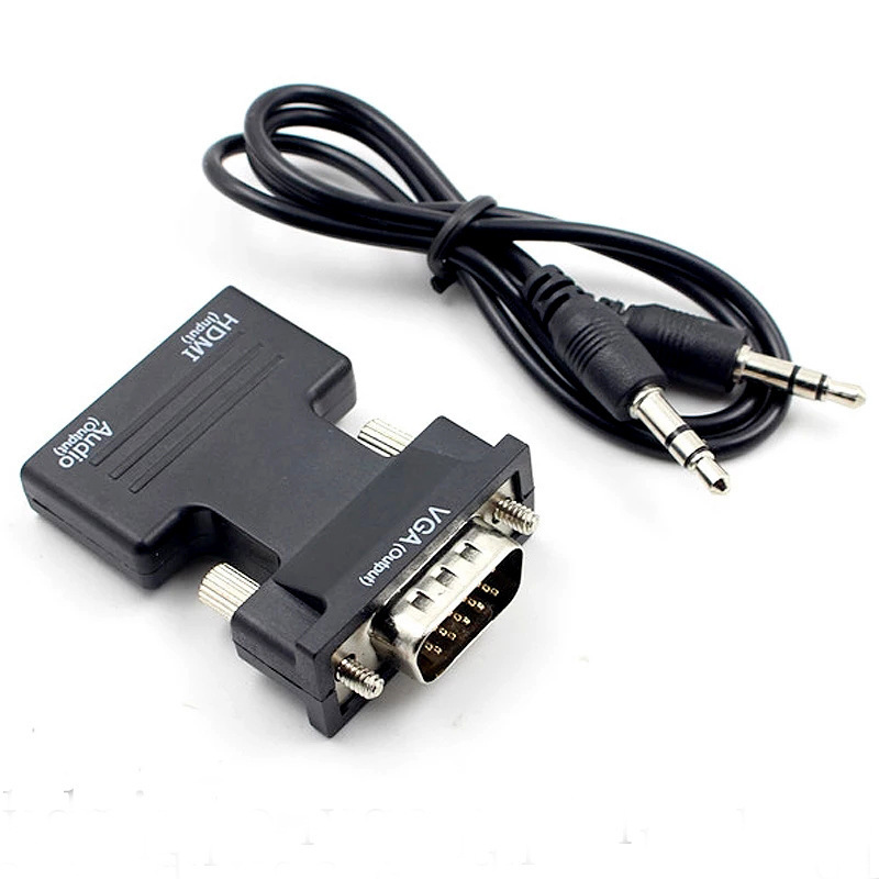 HDMI to VGA Male Adapter, 30cm - Black Color Box Included