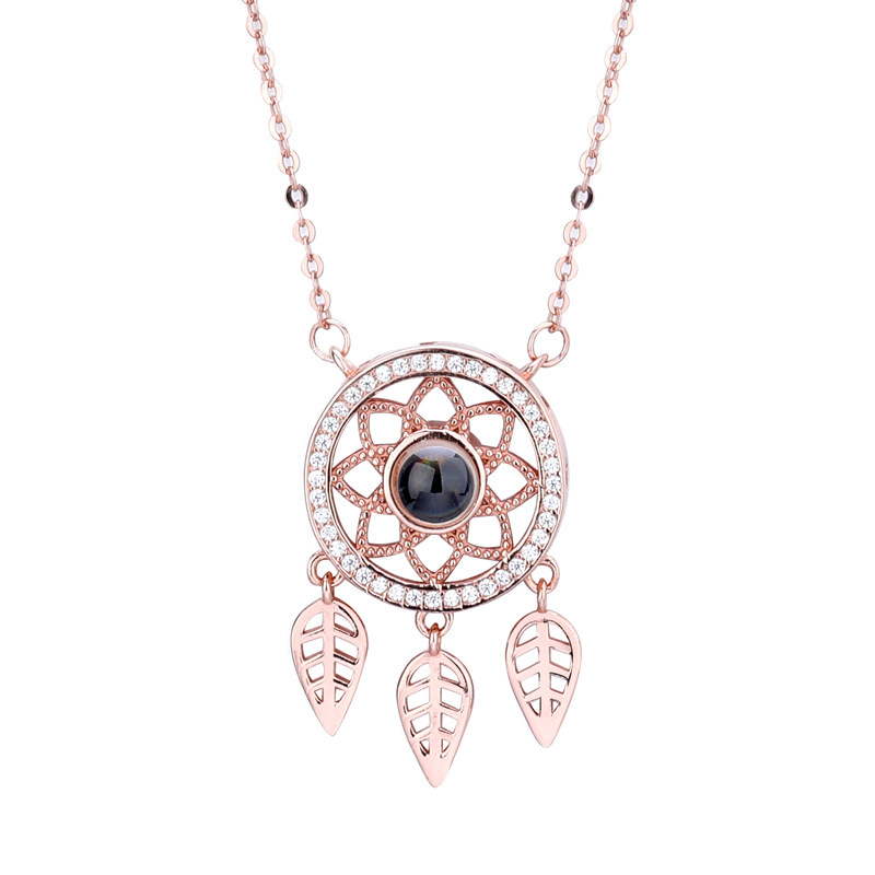 Dream Catcher Projection Necklace - 100 Languages I Love You