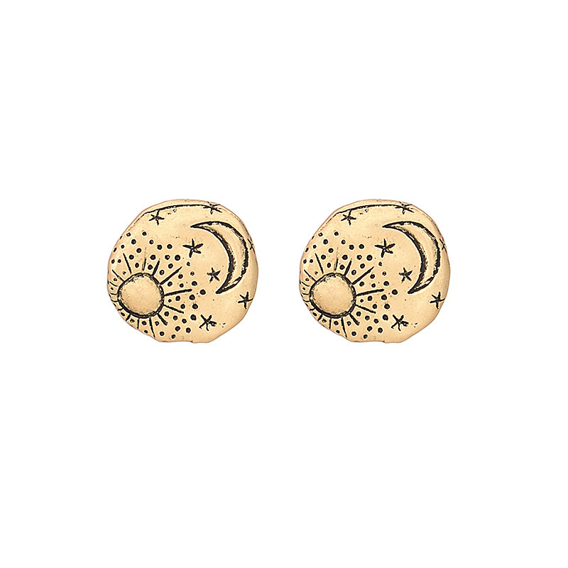 Vintage Round Metal Earrings – Antique Gold & Silver