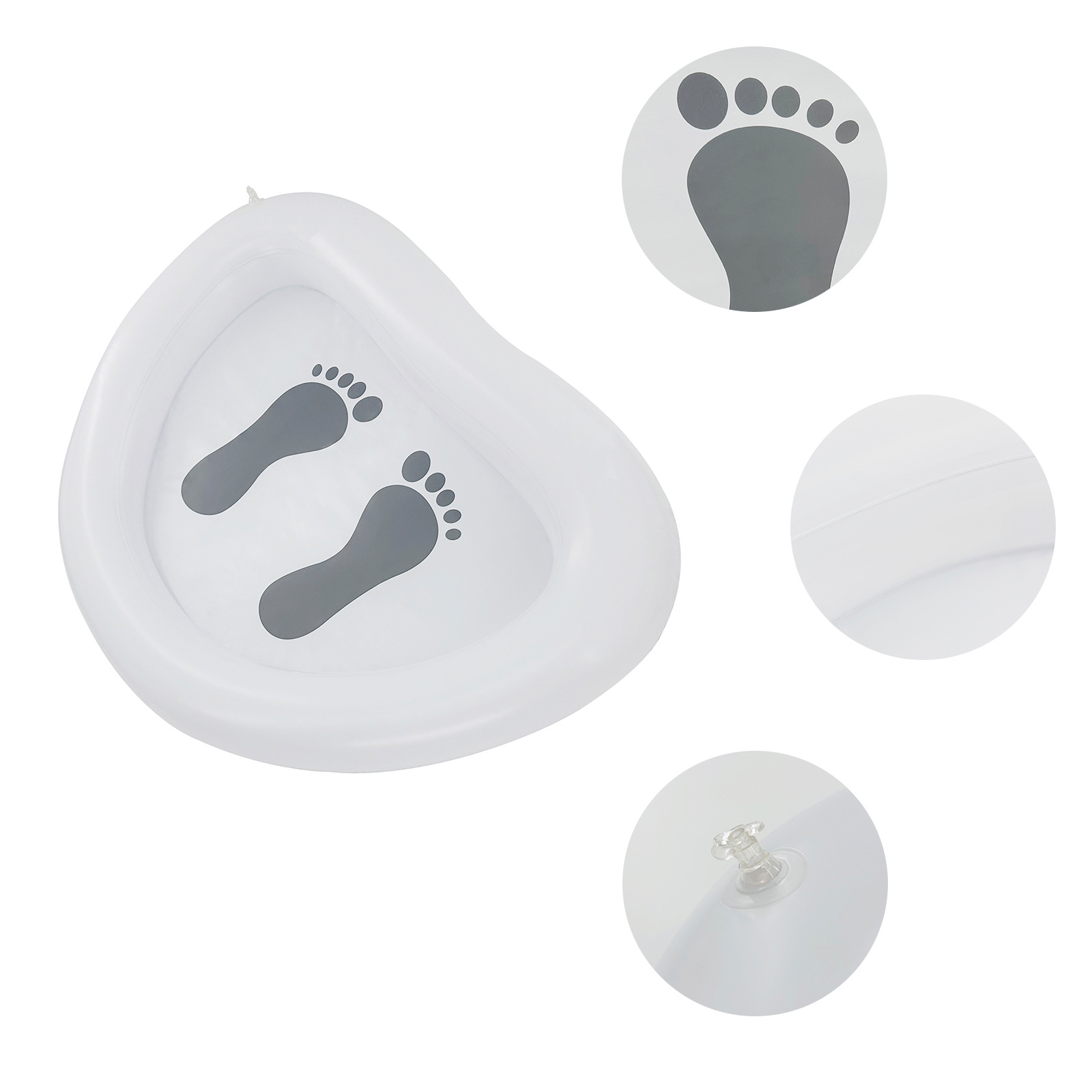 Inflatable Foot Bath Basin - 88x65CM White PVC Wash Setup - Image 2