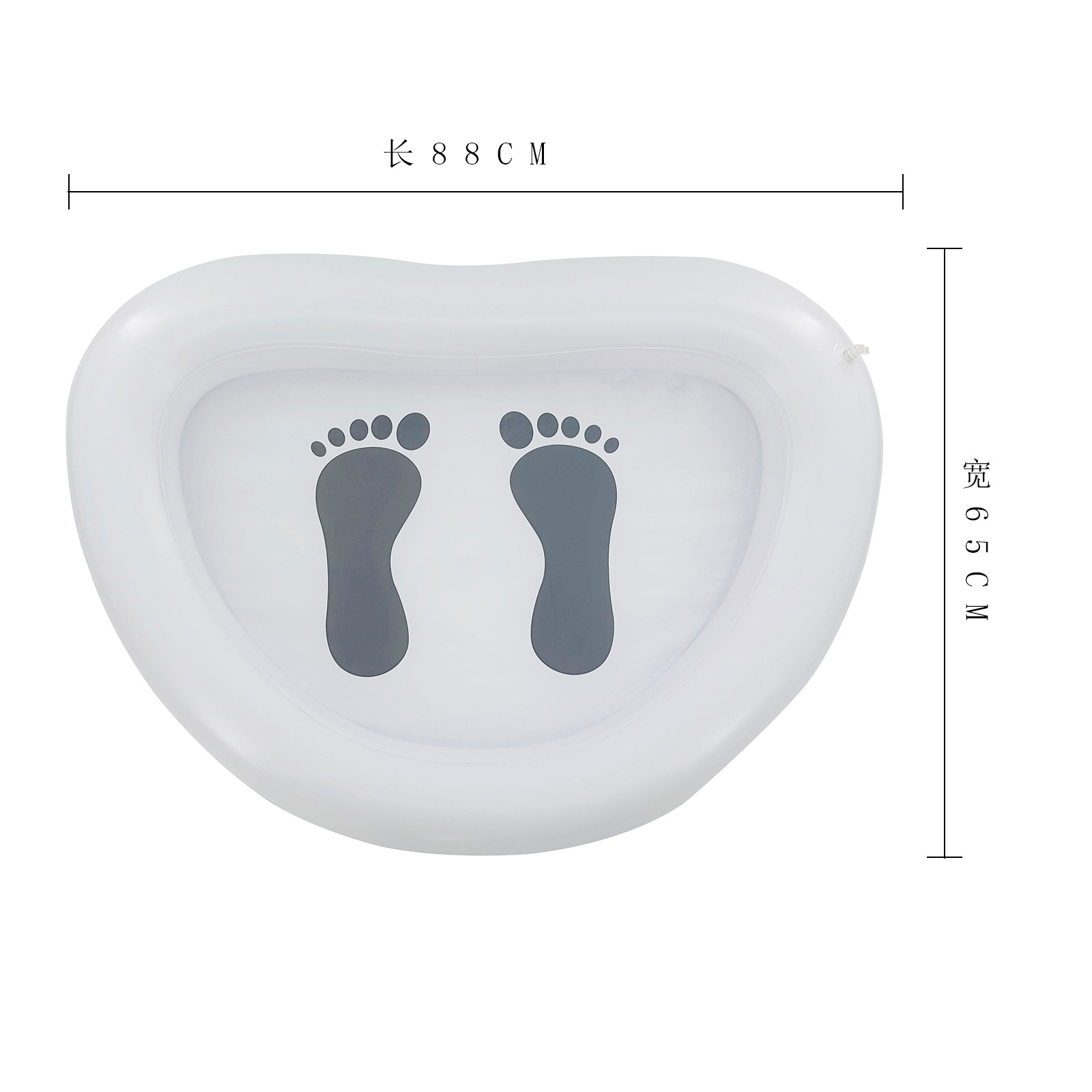 Inflatable Foot Bath Basin - 88x65CM White PVC Wash Setup - Image 3