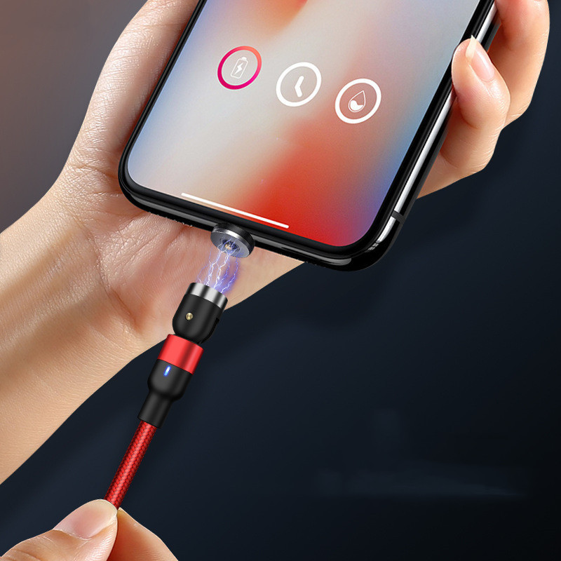Magnetic 3-in-1 Charging Cable - 1M/2M, Micro, 8Pin, Type-C