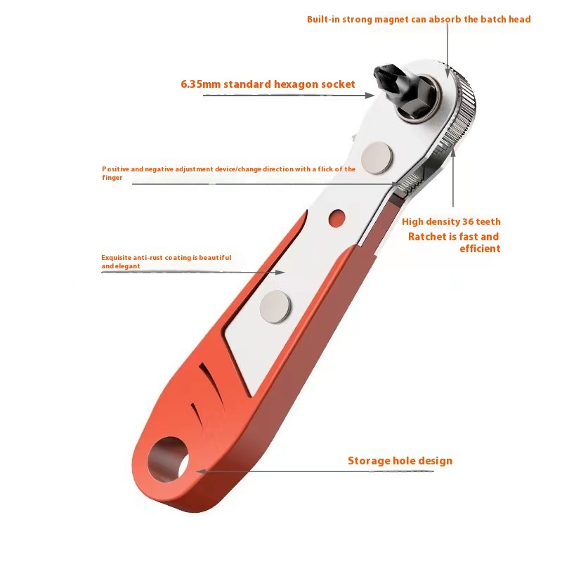 Compact Ratchet Wrench for Effortless Tightening and Loosening