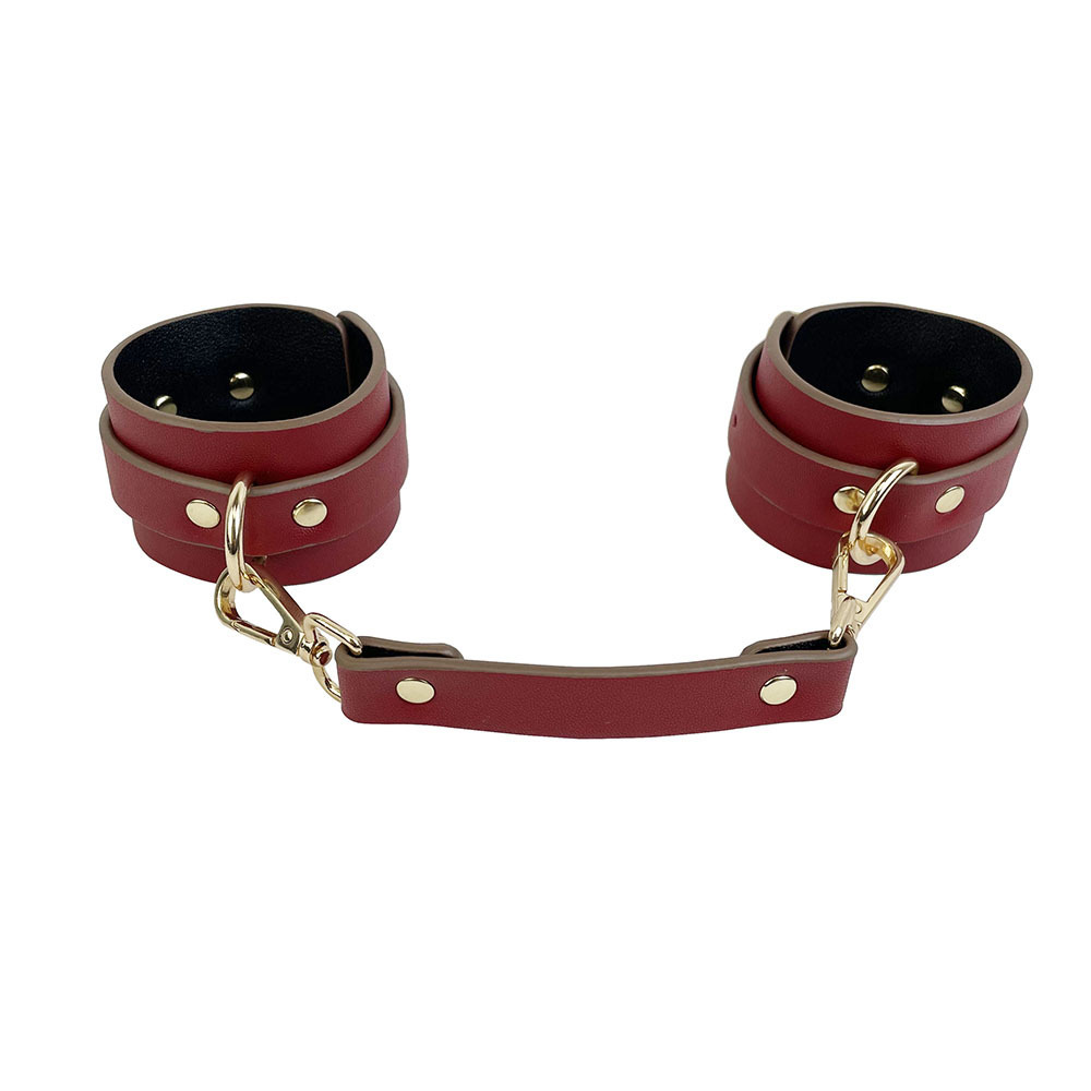 Red Adjustable PU Handcuffs for Added Fun - Sexy Design