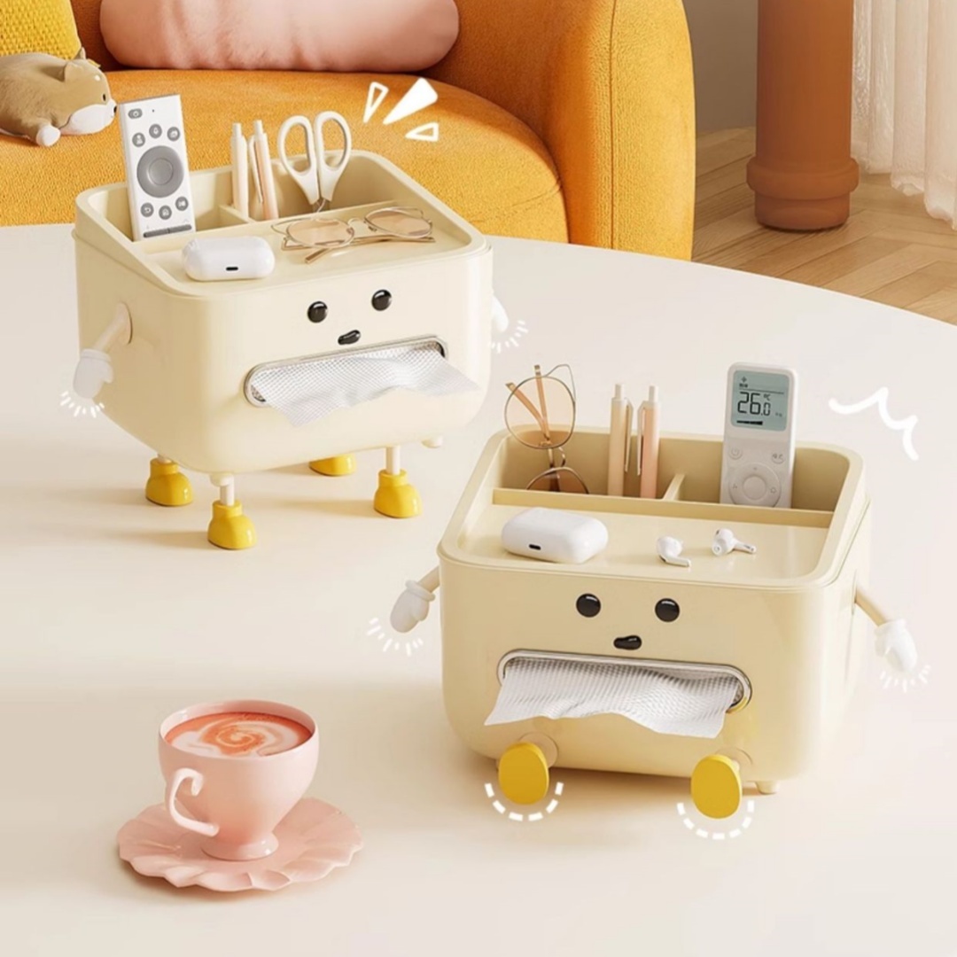 DIY Cream White Square Tissue Box with Fun Accessories