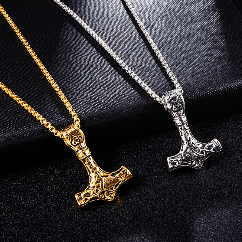 Men's Religious Titanium Steel Pendant Necklace & Bracelet Set