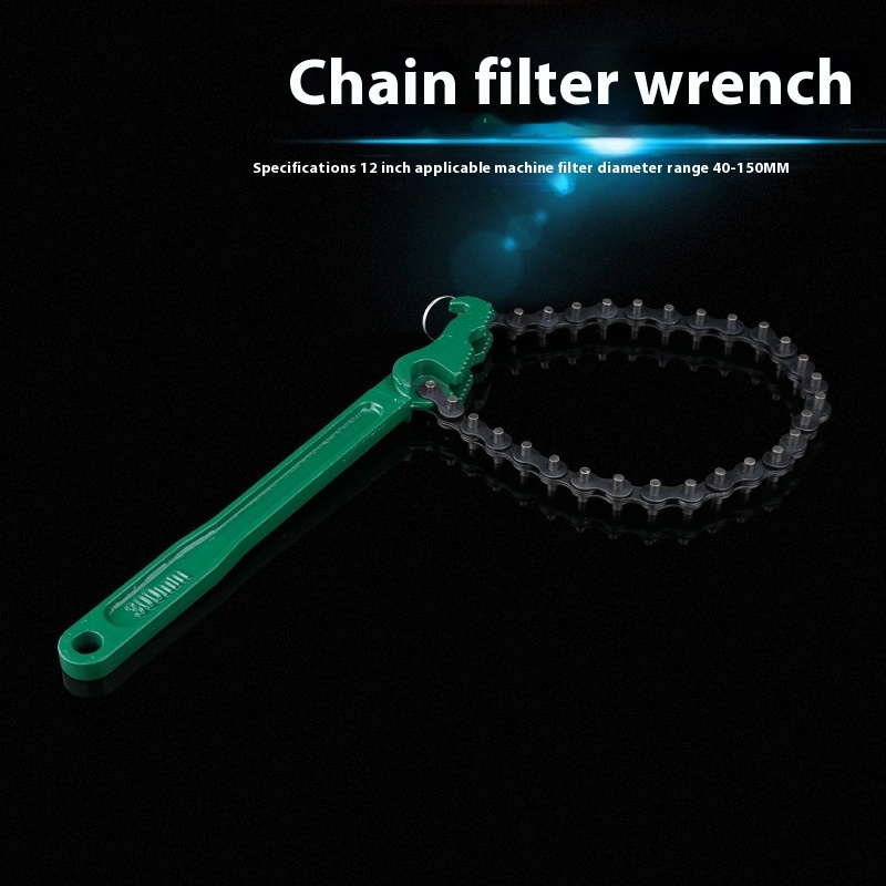 12-Inch High Carbon Steel Chain Filter Wrench with Chrome Plating
