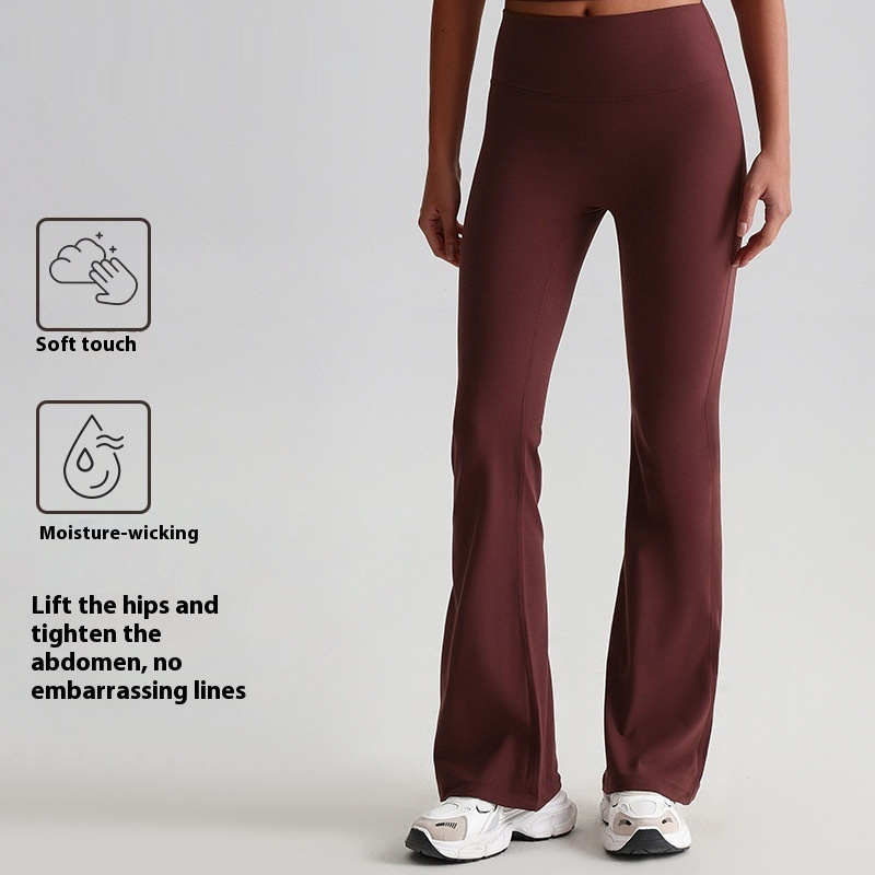 Wide-leg Bell-bottoms Tight Nude Feel Hip Raise Yoga Pants