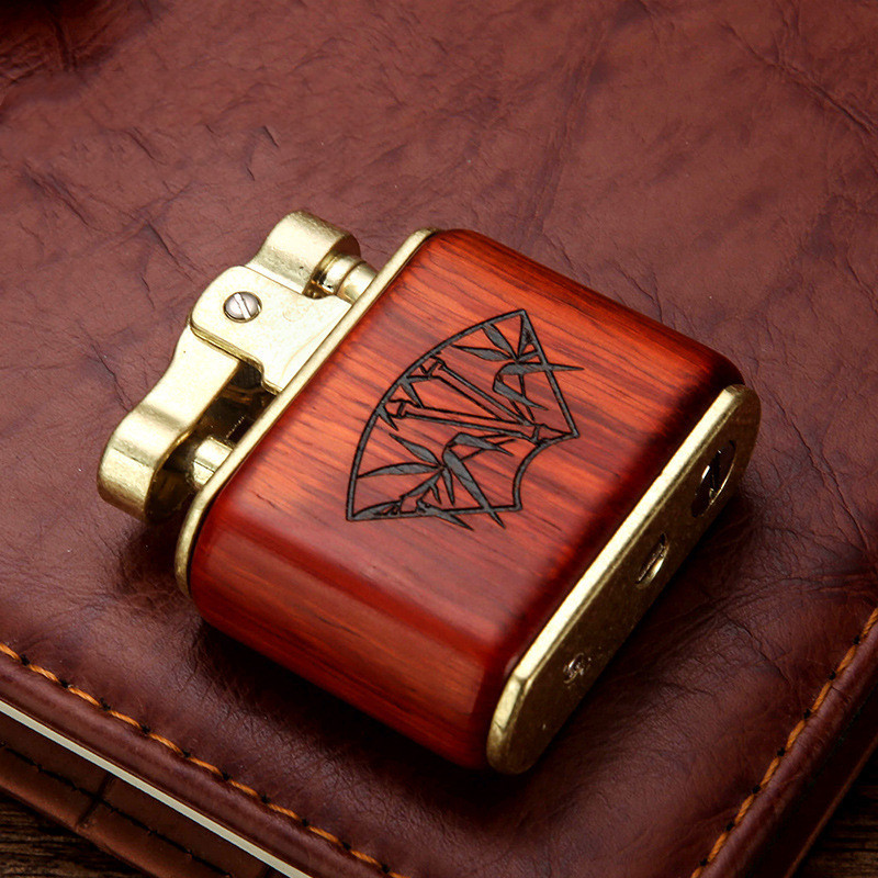 Luxury Wooden Cotton Oil Lighter in Gift Box - Choose Your Color!