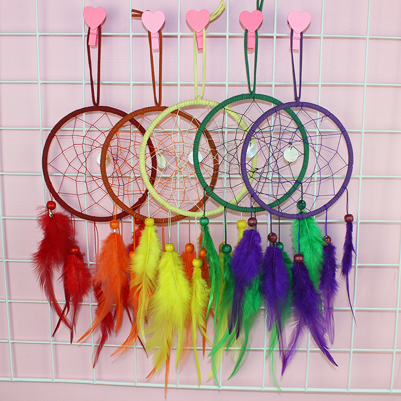Vibrant Craft Circle Kit with Feathers, Beads & Clips - 13 Pieces