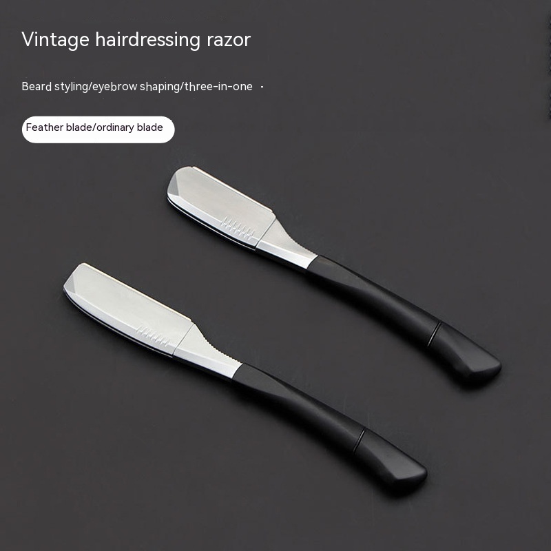 Feather Razor with Straight Handle - Durable Zinc Alloy Shaver