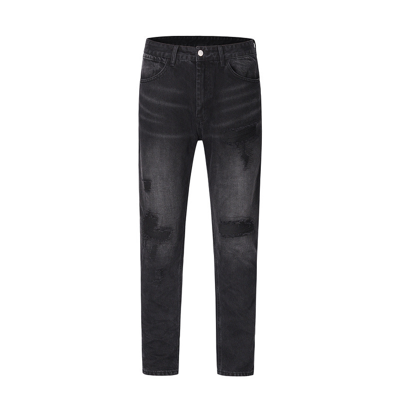 Men's Washed Old Torn Jeans