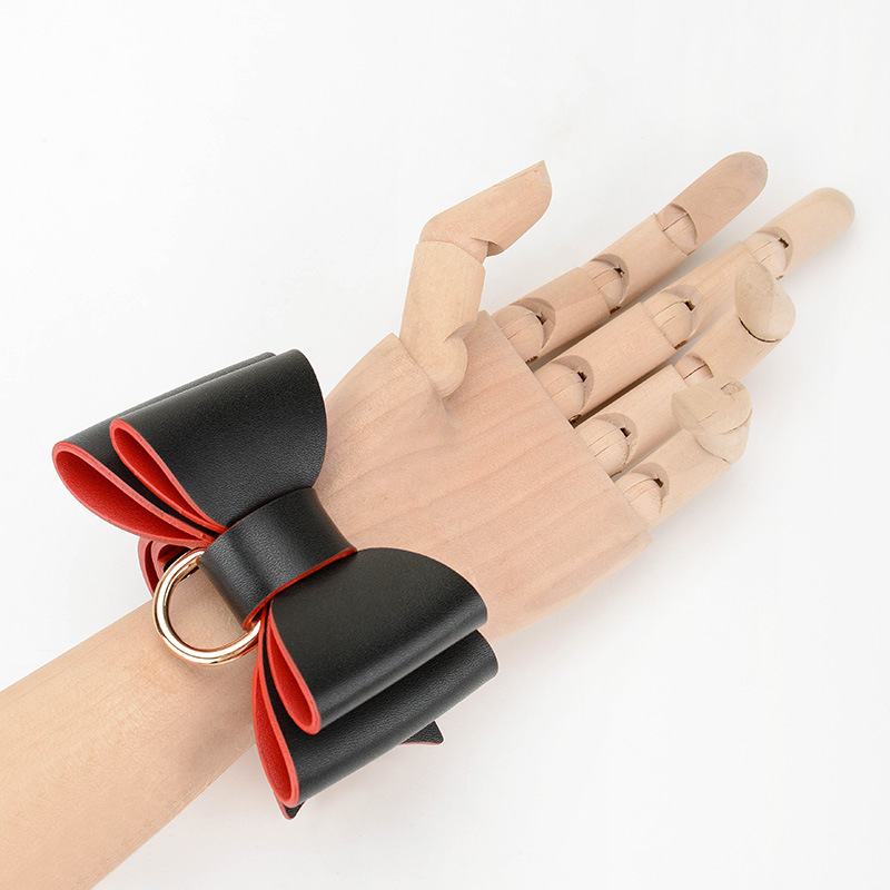 Exciting PU Handcuffs in Black, Pink & Red – 27cm Long Fun!