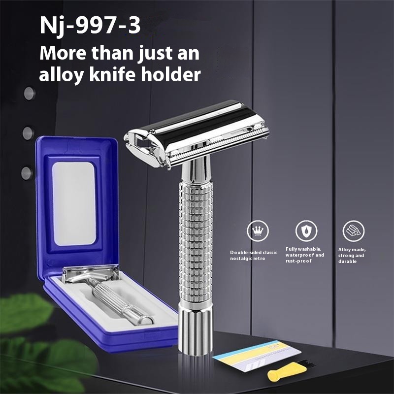 Double-Sided Metal Manual Shaver for Perfect Grooming Anytime