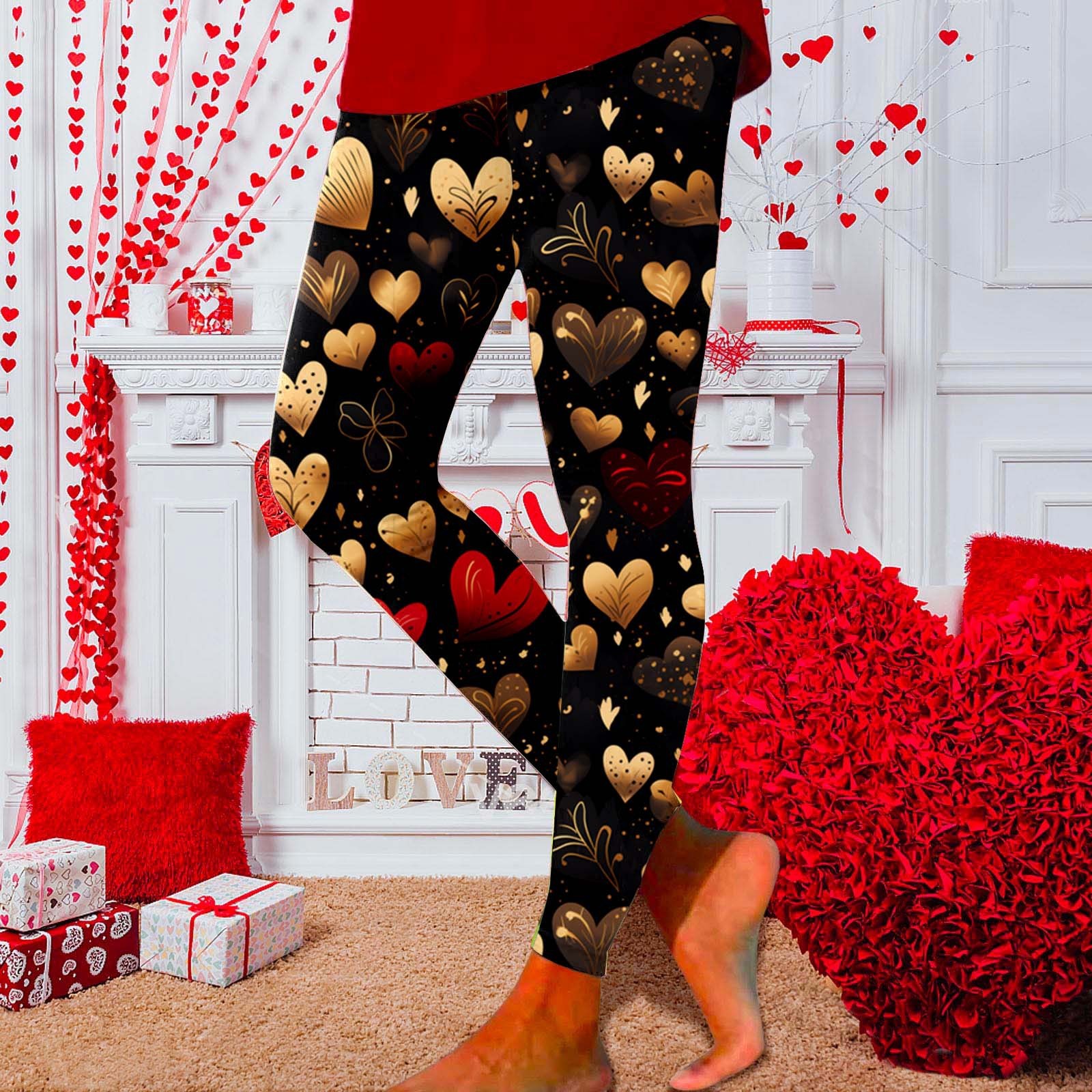 European And American New Personalized 3D Digital Printing Valentine's Day Series Yoga Pants