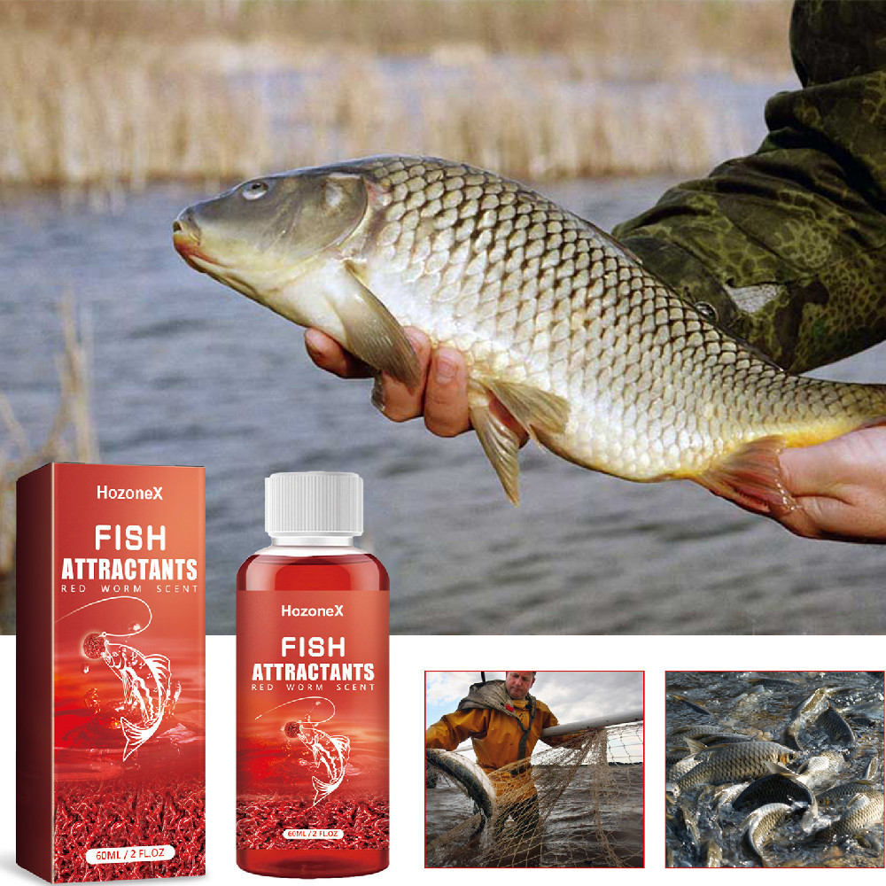 Red Worm Liquid Fish Lure - 60ml for Effective Fishing Bait