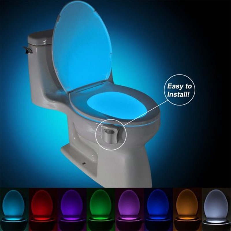 Motion-Sensing LED Night Light for Toilets - 8 Colors, Hygienic Design